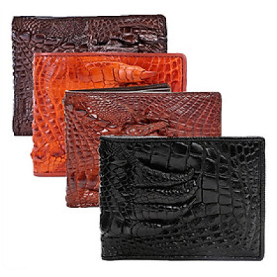HT2232-33-34-35 - Ví nam Huy Hoàng da cá sấu gù chân màu đen, nâu đỏ, vàng bò, nâu đất