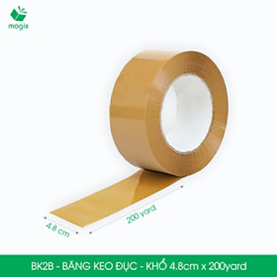 BK2B - 6 cuộn băng keo đục khổ 4.8cm x 200yard - Băng dính đóng hàng, băng keo khổ lớn