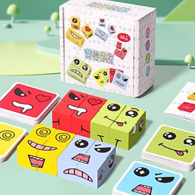 Đồ Chơi Khối Rubik Thay Đổi Khuôn Mặt,Trò Chơi Khéo Léo Sắp Xếp Biểu Cảm Khuôn Mặt Cho Trẻ Em