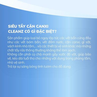 Chai Xịt  Siêu Tẩy Cặn Canxi CleanZ Chống Ăn Mòn Inox Vệ Sinh Vòi Rửa, Vòi Sen, Vách Kính 330ml