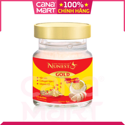 [Hộp 6 lọ x 70ml] Yến sào cao cấp Nunest Gold bồi bổ sức khỏe 15%