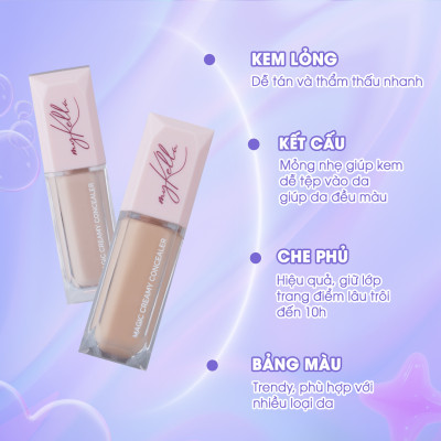 Kem Che Khuyết Điểm myKella Che Phủ Hoàn Hảo, Phù Hợp Với Mọi Loại Da - Magic Creamy Concealer 5ml