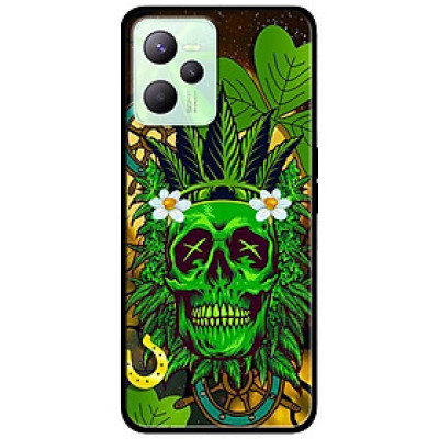 Ốp lưng dành cho Realme C35 - Realme Narzo 50A Prime mẫu Đầu Lâu Xanh Hoa