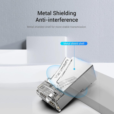 Đầu nối mạng Vention IDER0-50 Cat.7 RJ45 Đầu cắm mô-đun cố định Thiết kế đuôi kẹp Vật liệu PC Cat.7 FTP 50 miếng