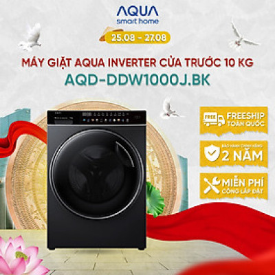 Máy giặt cửa trước Aqua Inverter 10KG AQD-DDW1000J.BK - Freeship toàn quốc - Hỗ trợ lắp đặt - Hàng chính hãng