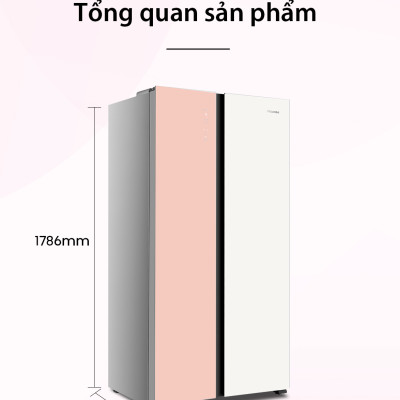Tủ Lạnh Hisense Inverter Side By Side RS668N4EW-PU 519 Lít tiết kiệm điện, bảo hành 3 năm - HÀNG CHÍNH HÃNG