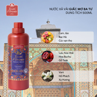 Nước xả vải Tesori d’Oriente 760ml hương nước hoa nhập khẩu Ý làm mềm quần áo lưu hương đến 8h