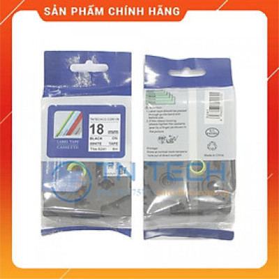 Nhãn In TNE-S241 - Đen nền trắng 18mm x 8m - Dùng cho máy in BROTHER - AIMO - PUTY [Hàng nhập khẩu]