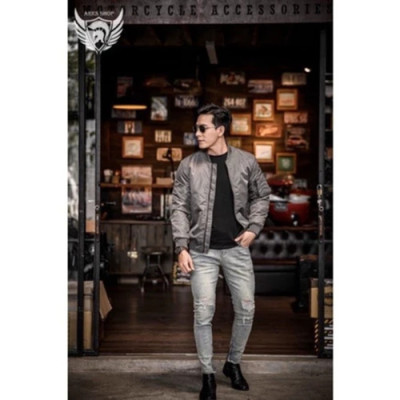 Áo khoác Bomber Basic Slimfit chất liệu vải polyester lụa cao cấp phong cách sang trọng - ARES SHOP