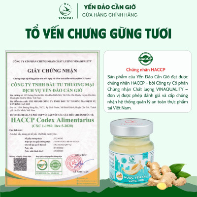 Yến Đảo - Hũ Yến Chưng Gừng Tươi Tổ Yến Xanh Bổ Dưỡng Sức Khỏe, Quà Tặng Cao Cấp 6 Lọ 70ml