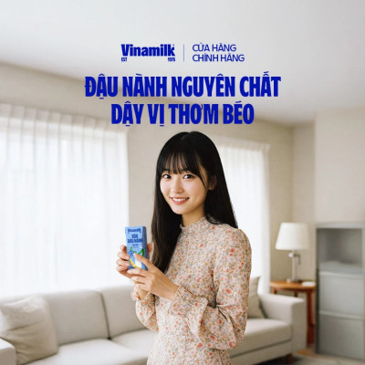 Thùng 48 hộp sữa đậu nành sữa tươi ít đường Vinamilk 180ml