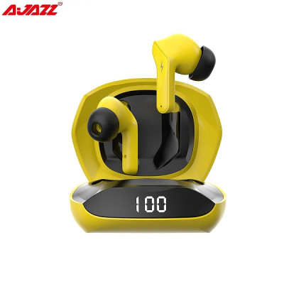 Tai nghe Ajazz A1 TWS BT5.0 thiết kế tiện dụng cho chơi game, thể thao,Điều khiển cảm ứng trên màn hình hiển thị kỹ thuật số - Màu vàng