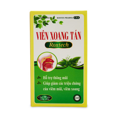 Viên Xoang Tán Roxtech thông mũi, giảm viêm mũi dị ứng, viêm xoang - 50 viên