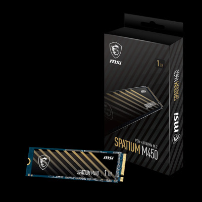 Ổ cứng SSD MSI SPATIUM M450 | PCIe , Gen3 x4 NVMe M.2 | Read 3600 MB/s - Write 3000 MB/s | 600TBW | Bảo hành 5 năm | Hàng Chính Hãng