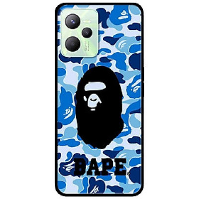 Ốp lưng dành cho Realme C35 mẫu Bape Xanh Có Chữ