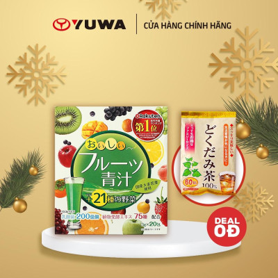 (MUA 1 TẶNG 1) Bột lá đại mạch non Yuwa Nhật Bản (Tặng trà diếp cá Yuwa)