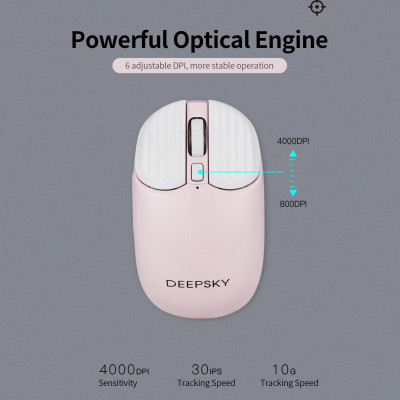 DEEPSKY BG90 Chuột sạc không dây hai chế độ BT5.0 + 2.4G với 6 DPI có thể chơi game trong văn phòng - màu vàng