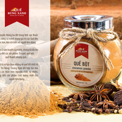 Quế Bột cạo vỏ, sấy lạnh, giúp lưu thông máu, giảm mỡ máu, tốt cho tim mạch, ổn định đường huyết - Xuất xứ: Quảng Ngãi, 100 gram/ Hũ - Quế Rừng Xanh