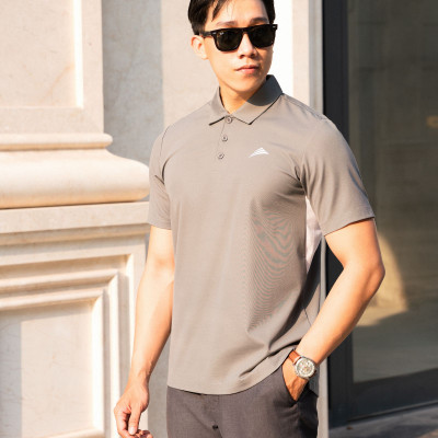 Áo Polo Nam Cổ Bẻ, Phối Nách, Xẻ Tà ALLPUR Công Nghệ Coolmax Siêu Mát - Chống Nhăn - Ngăn Mùi - Màu Xám