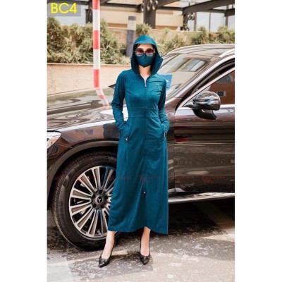 Áo Chống Nắng Nữ 2 Lớp Dệt UPF50+ | Vải Thun Lạnh | Làm Mát | Thời Trang | Đa Dụng MÀU XANH THAN Size XL 51-65kg