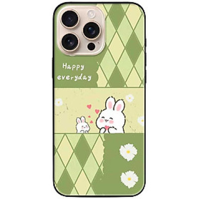 Ốp lưng dành cho Iphone 15 - 15 Plus - 15 Pro - 15 Pro Max - Happy Thỏ Trắng - Hàng Chính Hãng