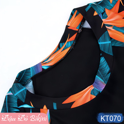 Bộ bơi nữ 2 mảnh thông dụng, áo cộc tay cùng quần bơi short 2 lớp trẻ trung, chất thun bơi lạnh co giãn cao, có sẵn đệm rời | KT070