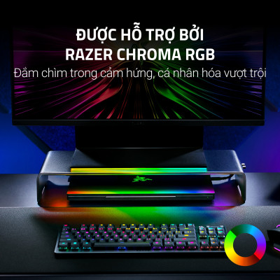 Kệ màn hình Razer Monitor Stand Chroma | Hub USB-C 4 cổng |  Nhôm Anodized Cao Cấp | LED RGB Chroma | Chịu Tải 20kg | Hàng Chính Hãng