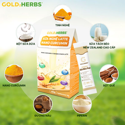 Sữa nghệ GoldzHerbs Latte Nano Curcumin – 14 gói/ 500g