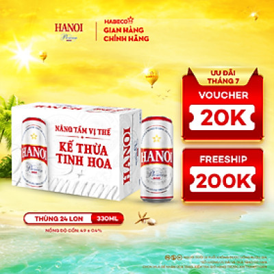 Bia Hanoi Premium - Thùng 24 lon 330ml
