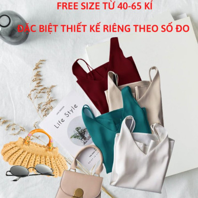 Áo Hai Dây Cổ Tim Mặc Trong Vest blazer kiểu nữ freesize (40-65kg) Vải Lụa Satin Mịn ,Thoáng Mát New  Design AO0003
