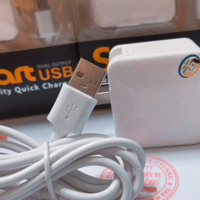 Bộ sạc nhanh Koracell 2.4A cổng Type C, có 2 cổng USB, Hàng chính hãng