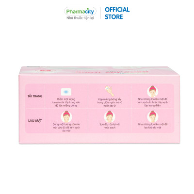 Bông tẩy trang Pharmacity Cotton Puffs (Hộp 90 miếng) - New