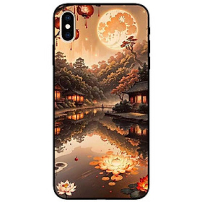 Ốp lưng cho IPhone X - Xs - Xs Max - Xr - 11 - 11 Pro Max - Đêm Sáng Sen Đỏ - Hàng Chính Hãng