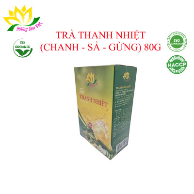 TRÀ THANH NHIỆT (CHANH + SẢ + GỪNG) HỘP 80G - HƯƠNG SEN VIỆT