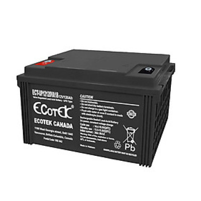 Acquy Ecotek Hàng chính hãng 12V120Ah model ECT-UP12120VA18, acquy khô kín khí không cần bảo dưỡng, chuyên dụng cho UPS và điện năng lượng mặt trời, Bảo hành tối thiểu 12 tháng, đã được mua bảo hiểm lên đến 2.000.000 USD