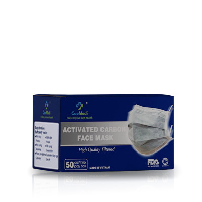 COMBO 5 Hộp Khẩu trang y tế CAEMEDI 4 lớp Than Hoạt Tính, kháng khuẩn, lọc bụi bẩn chuẩn BFE, FDA - Hộp 50 Cái