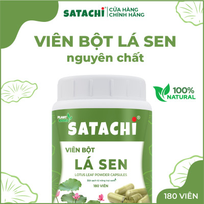 Bột Lá Sen nguyê n ch.ất SATACHI. Hộp 180 viên
