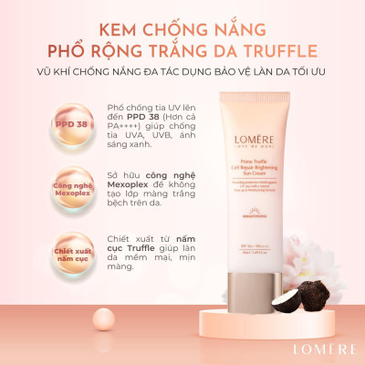 Kem chống nắng nâng tông phổ rộng Lomere Prime Trufle Cell Repair Brightening Sun Cream 50ml