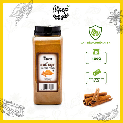 Quế Bột Tự Nhiên Vipep Hũ Nhựa 400g - Gia vị Vipep
