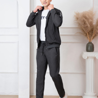 Bộ nỉ kéo khóa ALIGRO màu ghi đậm BN.20