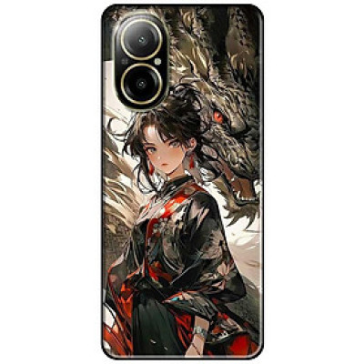 Ốp lưng cho Oppo Realme 10 - C11 2021 - C65 4G - C67 - C20 - Poco X6 5G - Cô Gái Và Rồng Đen - Hàng Chính Hãng