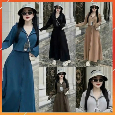 Áo khoác chống nắng nữ toàn thân 2 lớp cao cấp mũ trùm đầu tay xỏ ngón UPF50+ Size XL 53-66kg Vải Umi Cotton Co Dãn 4 Chiều Dày Dặn Làm Mát | Thời Trang | Đa Dụng 