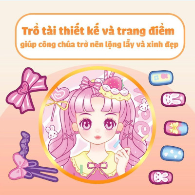 Sách - Tiệm Làm Nail - Công Chúa Hoạt Hình - 400+ Stickers Dễ Thương -  Bóc Dán Sticker Cho Bé Gái - Megabook