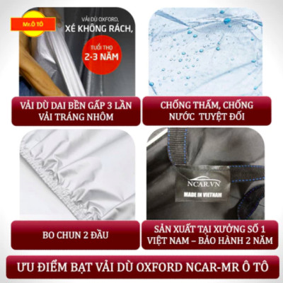 Bạt phủ ô tô vải dù Oxford cao cấp - Mr Ô Tô 10 size độc quyền - Bảo vệ xe tuyệt đối - Bảo hành 2 năm.