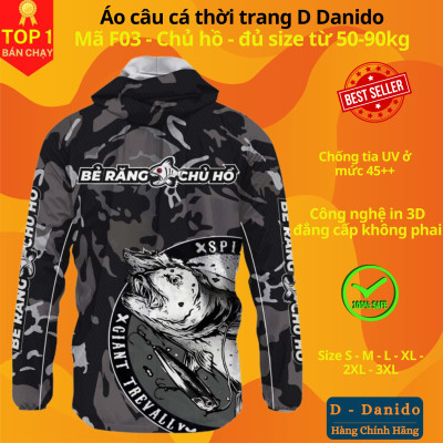 Áo câu cá thời trang chống nắng F11 Tiger đủ size từ 50-85kg - Áo đi câu chất liệu chống tia UV cao cấp D Danido