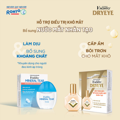 Nước nhỏ mắt cấp ẩm & bổ sung nước mắt nhân tạo V.Rohto DryEye 13ml