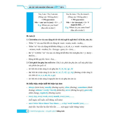 Sách - Global Success - Bài Tập Trắc Nghiệm Tiếng Anh Lớp 7 - Có Đáp Án - Tập 1 - Minh Thắng