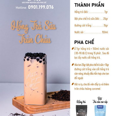 Bột Pha Chế Trà Sữa Cao Cấp Déli - Túi 1KG , bột béo pha trà sữa 