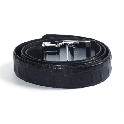 HJ4117 - Dây nịt nam da bò vân cá sấu Huy Hoàng màu đen