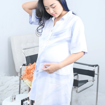 Đầm mặc nhà LMcation Tencel Sofia - Xanh loang